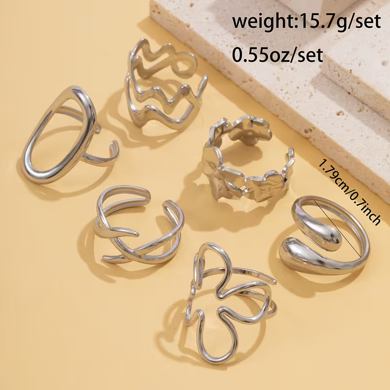 Luxe Geometric Ring Set