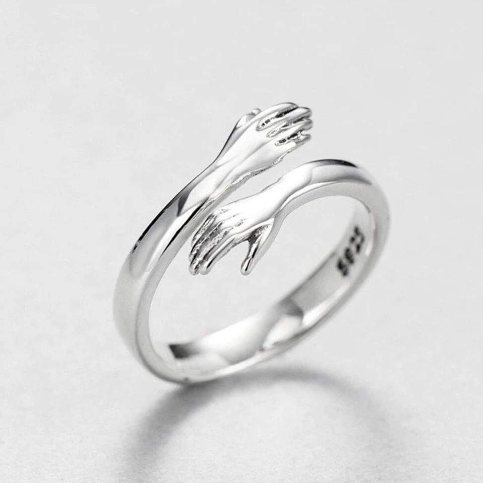 Bague de Câlin en Argent 925 avec Ajustement Personnalisable