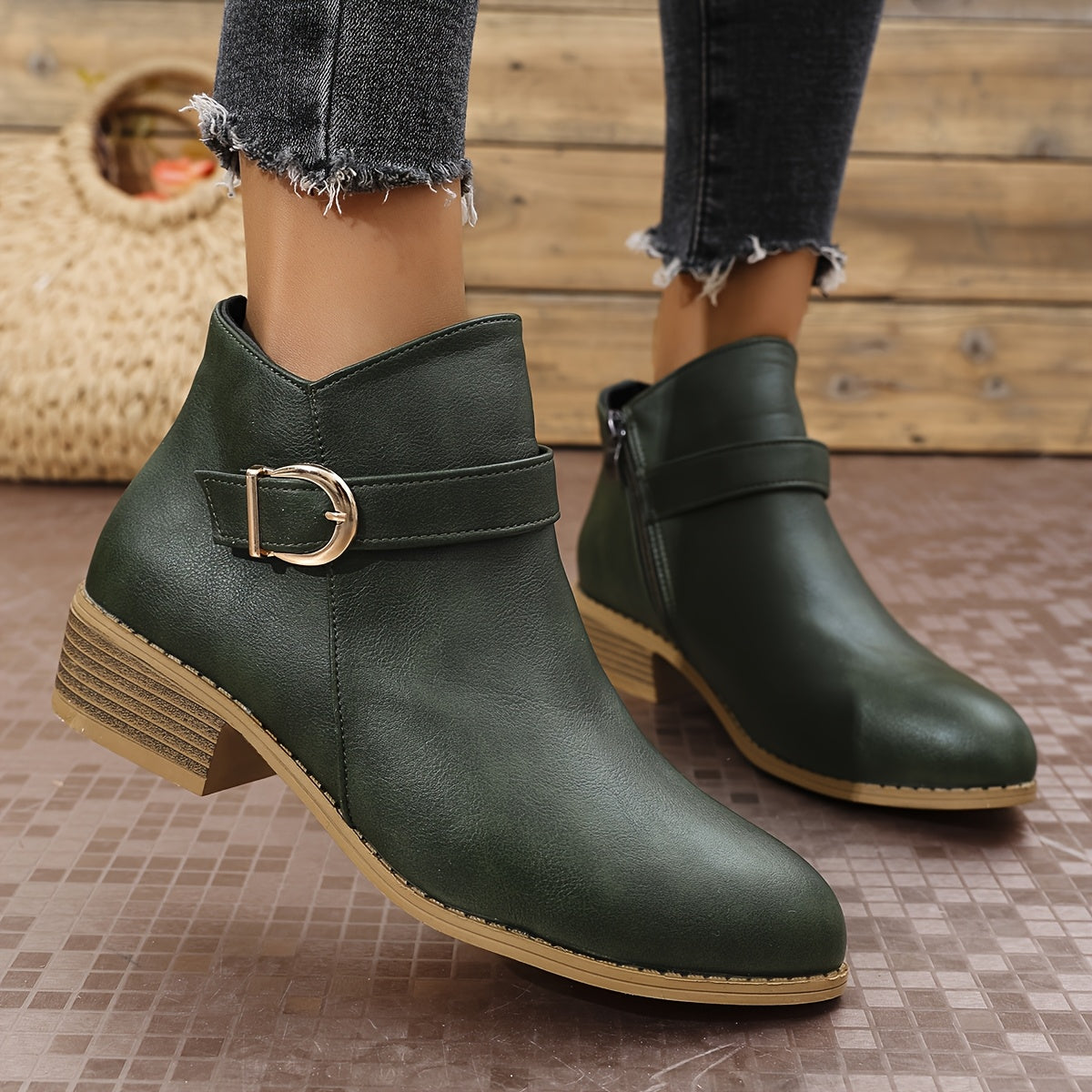 Amélina | Comfortable Buckle Ankle Boots for Sensitive Feet