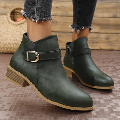 Amélina | Comfortable Buckle Ankle Boots for Sensitive Feet
