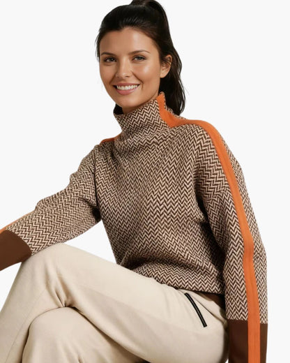 Malou™ - Pull à col montant rayé