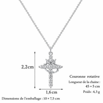 Collier protecteur avec croix et couronne