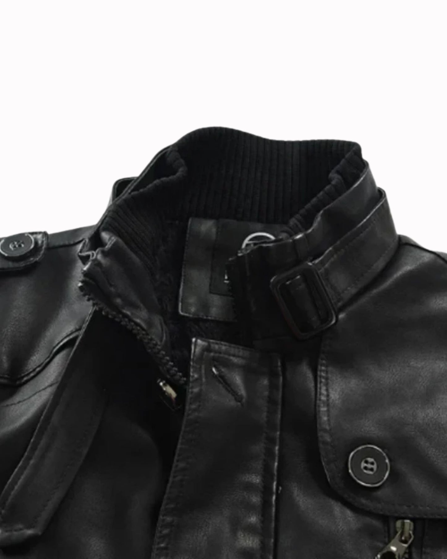 Elegant Long Leather Biker Jacket