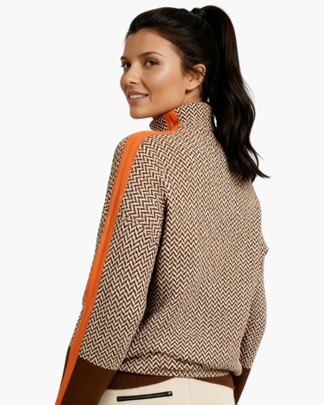 Malou™ - Pull à col montant rayé