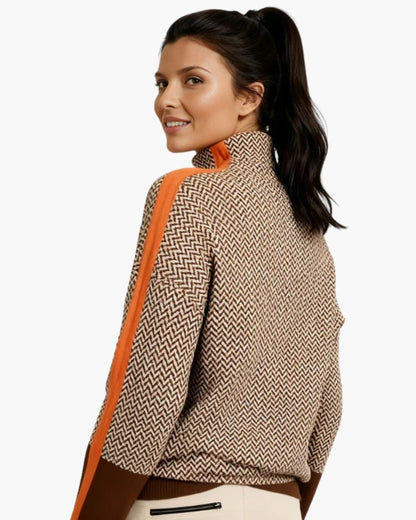 Malou™ - Pull à col montant rayé