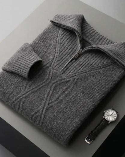 Pull zippé en laine mérinos Taranto