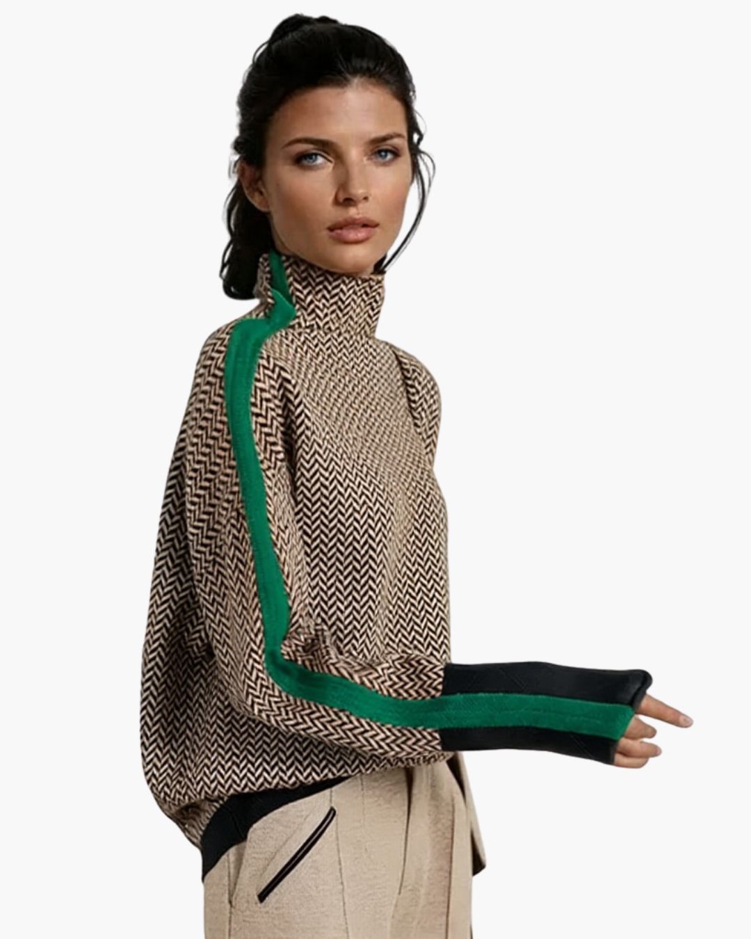 Malou™ - Pull à col montant rayé