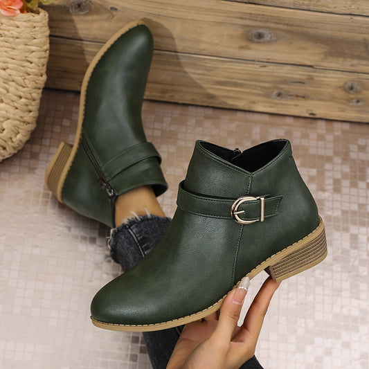 Amélina | Comfortable Buckle Ankle Boots for Sensitive Feet