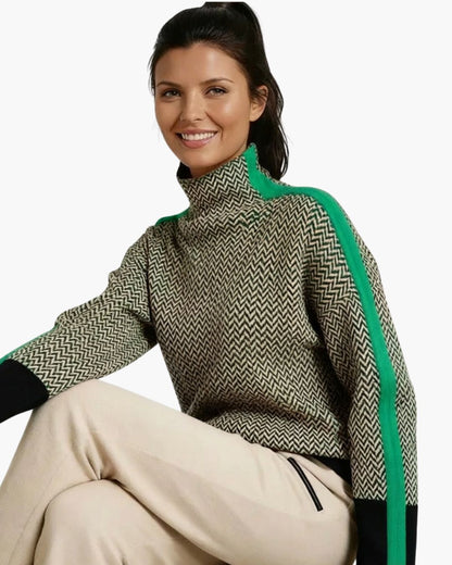 Malou™ - Pull à col montant rayé