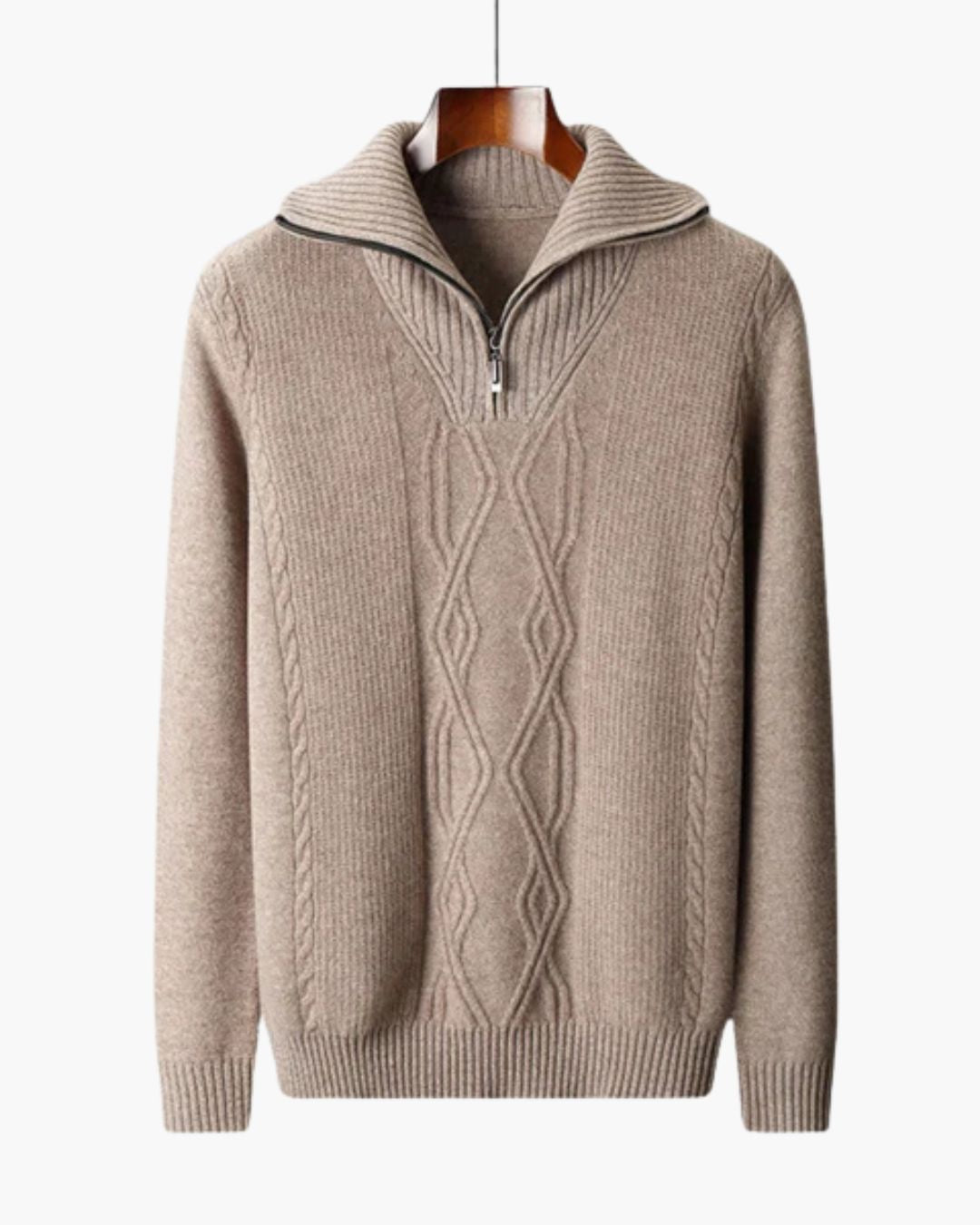 Pull zippé en laine mérinos Taranto