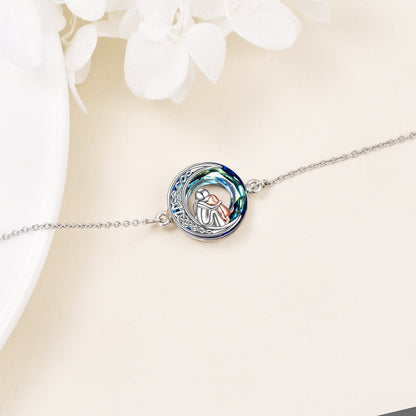 Bracelet porte-bonheur ajustable en argent sterling 925 avec motif en forme de chien