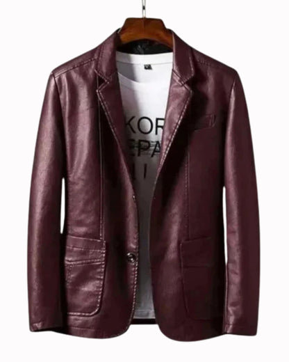 Veste de Moto en Cuir de Luxe