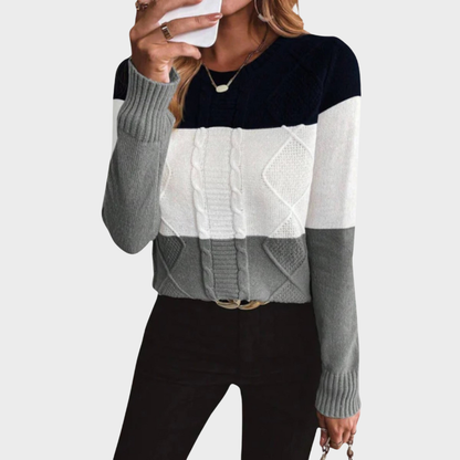 Aya | Pull en Tricot à Motif Bicolore