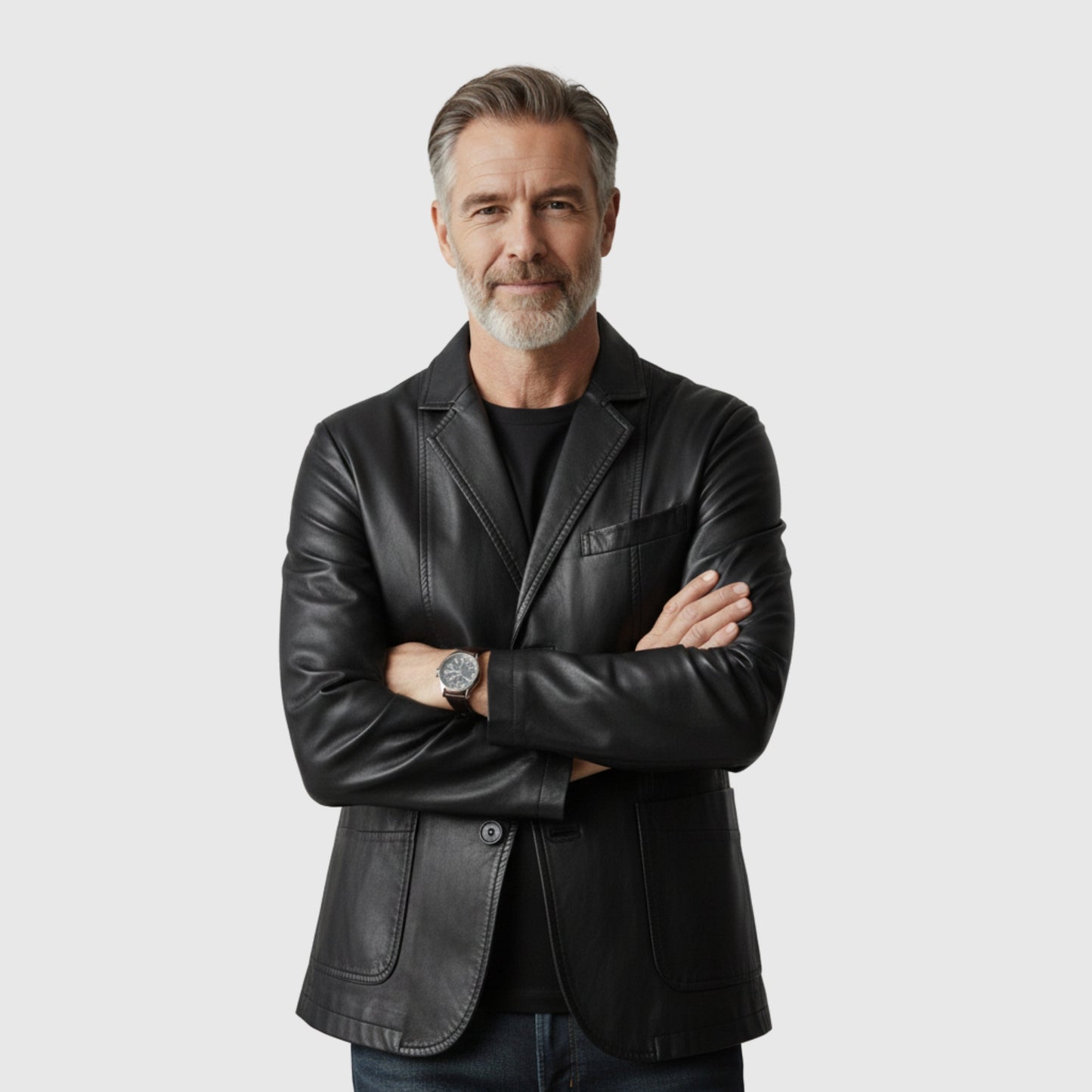 Veste de Moto en Cuir de Luxe