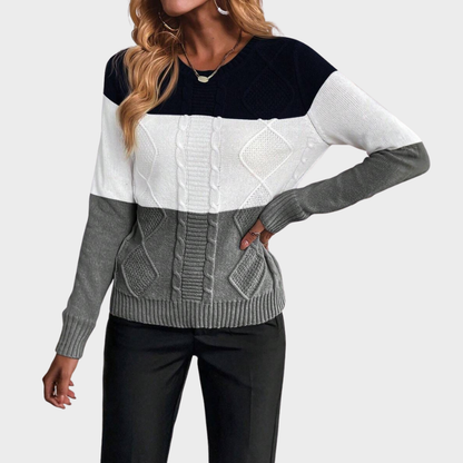 Aya | Pull en Tricot à Motif Bicolore