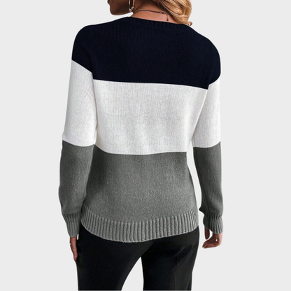 Aya | Pull en Tricot à Motif Bicolore