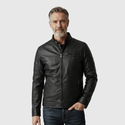 Retro Fleece-Lined Leather Jacket