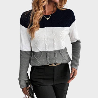 Aya | Pull en Tricot à Motif Bicolore