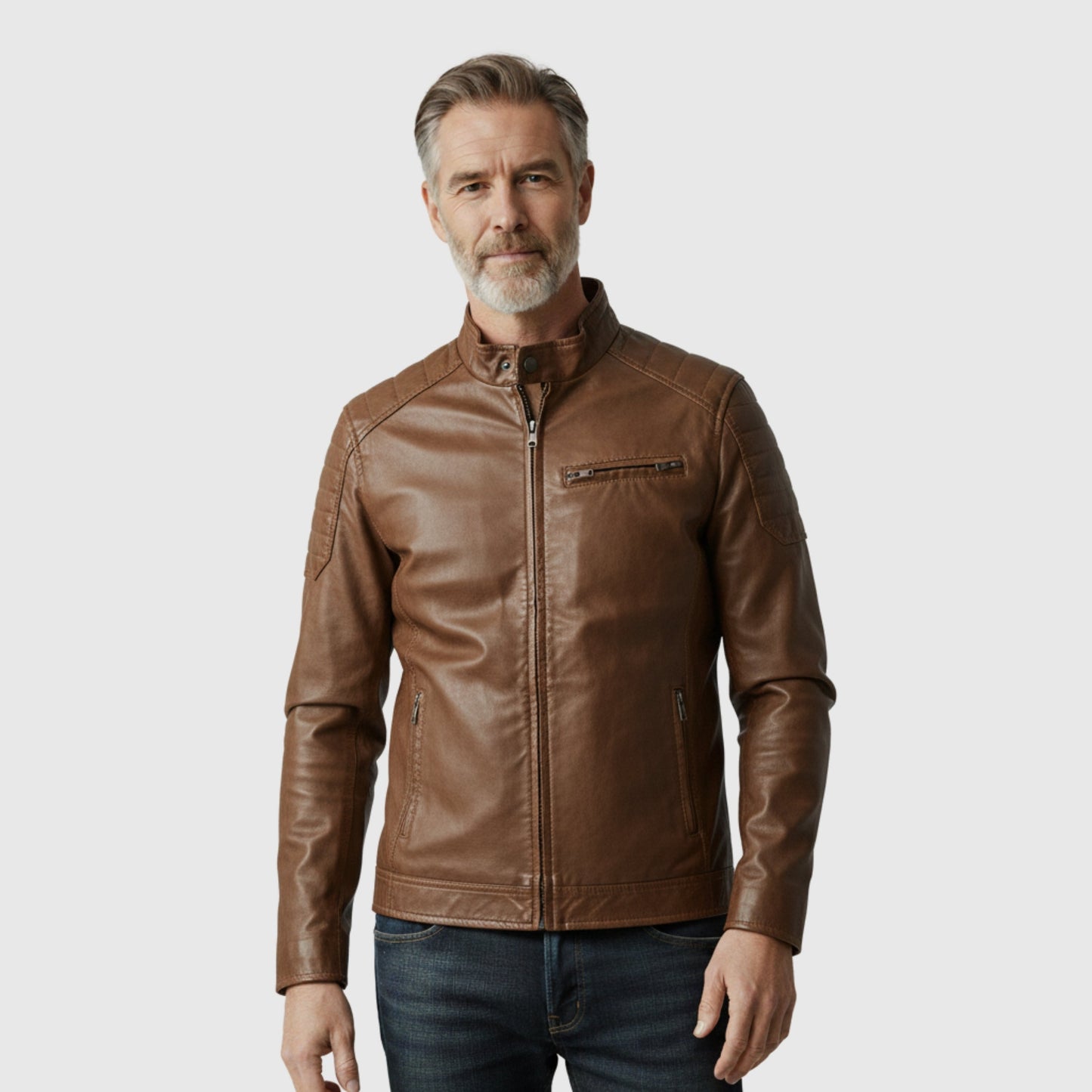 Veste en Cuir Décontractée