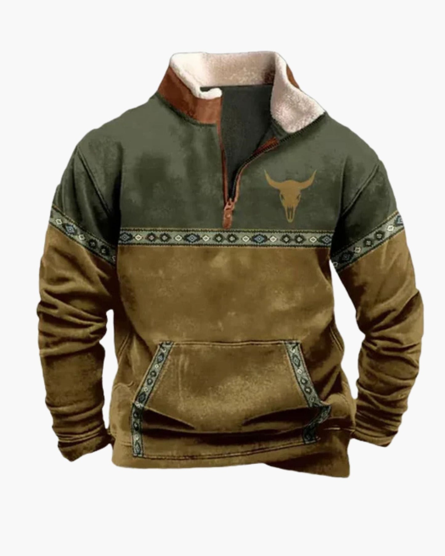 Nordic Forge | Sweat à capuche en polaire à demi-zippé