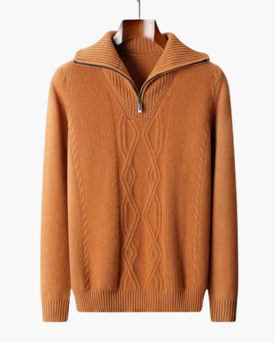 Pull zippé en laine mérinos Taranto