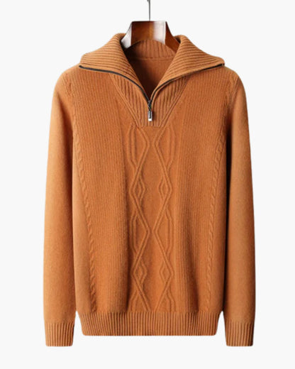 Pull zippé en laine mérinos Taranto