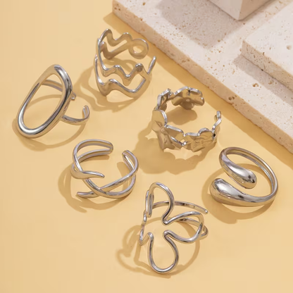 Luxe Geometric Ring Set