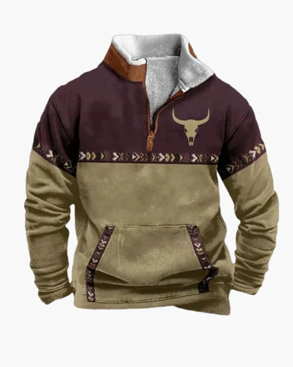 Nordic Forge | Sweat à capuche en polaire à demi-zippé