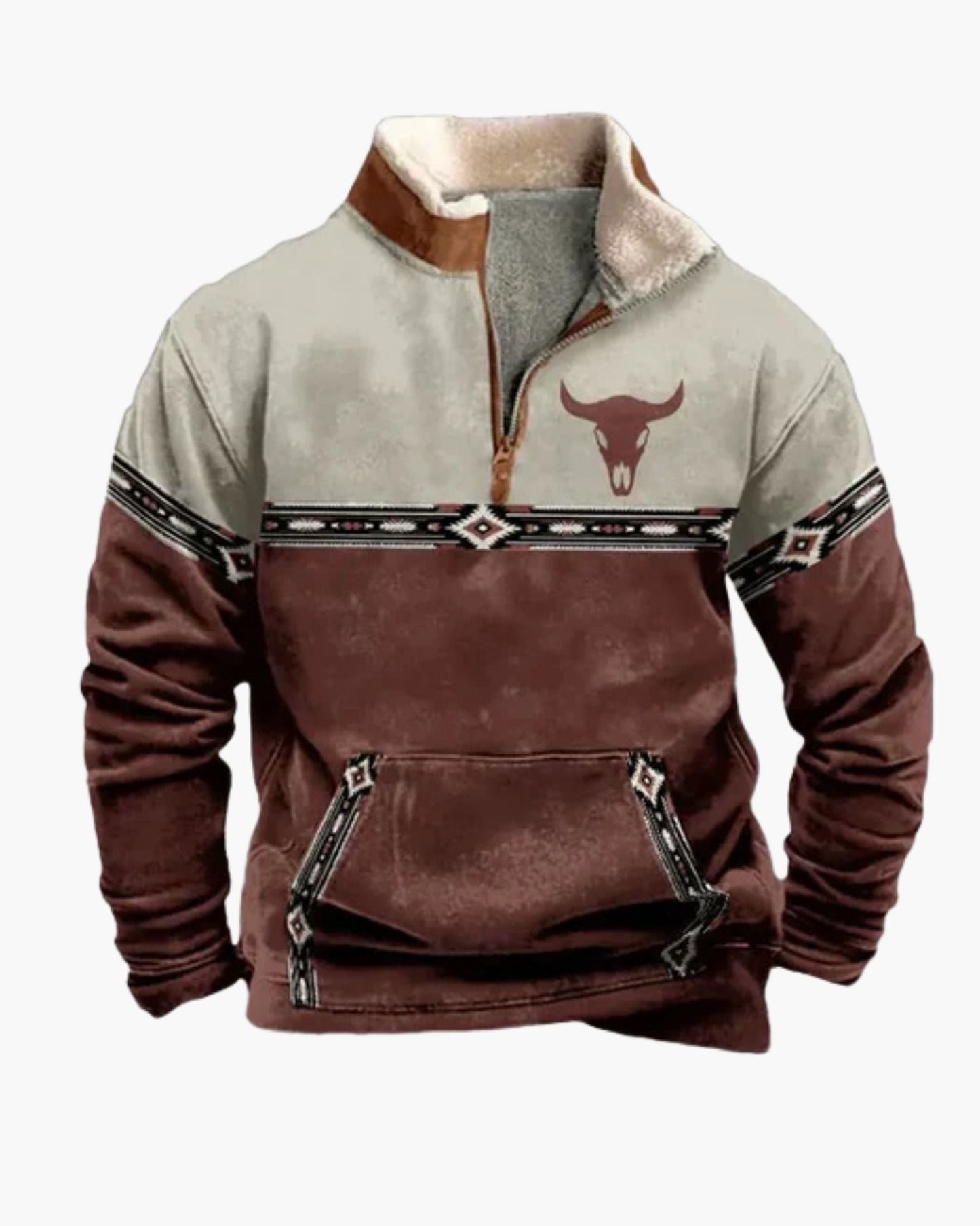 Nordic Forge | Sweat à capuche en polaire à demi-zippé