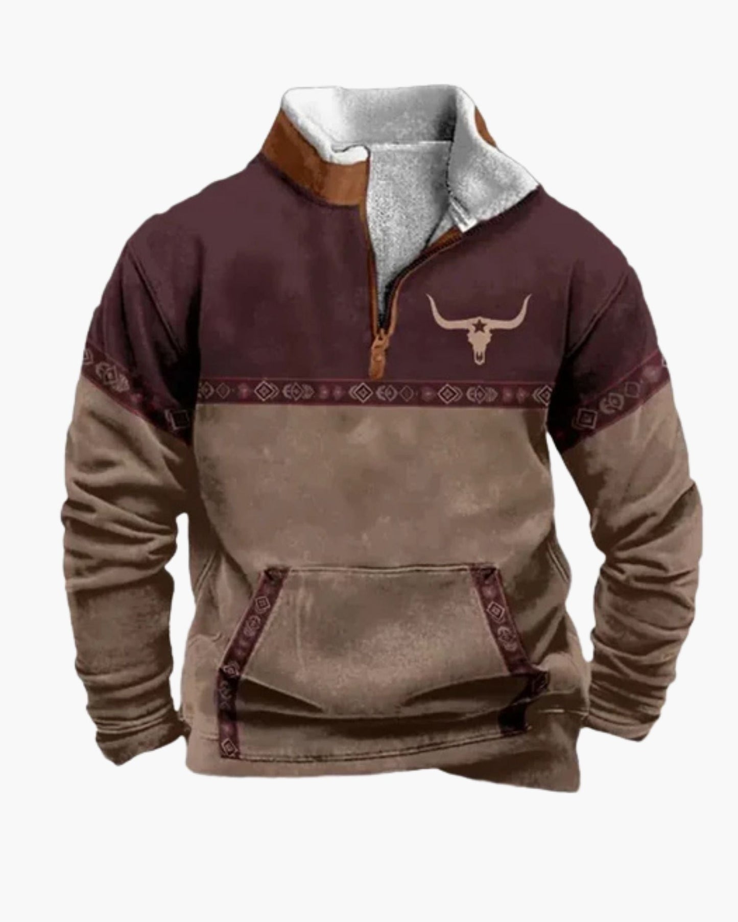 Nordic Forge | Sweat à capuche en polaire à demi-zippé