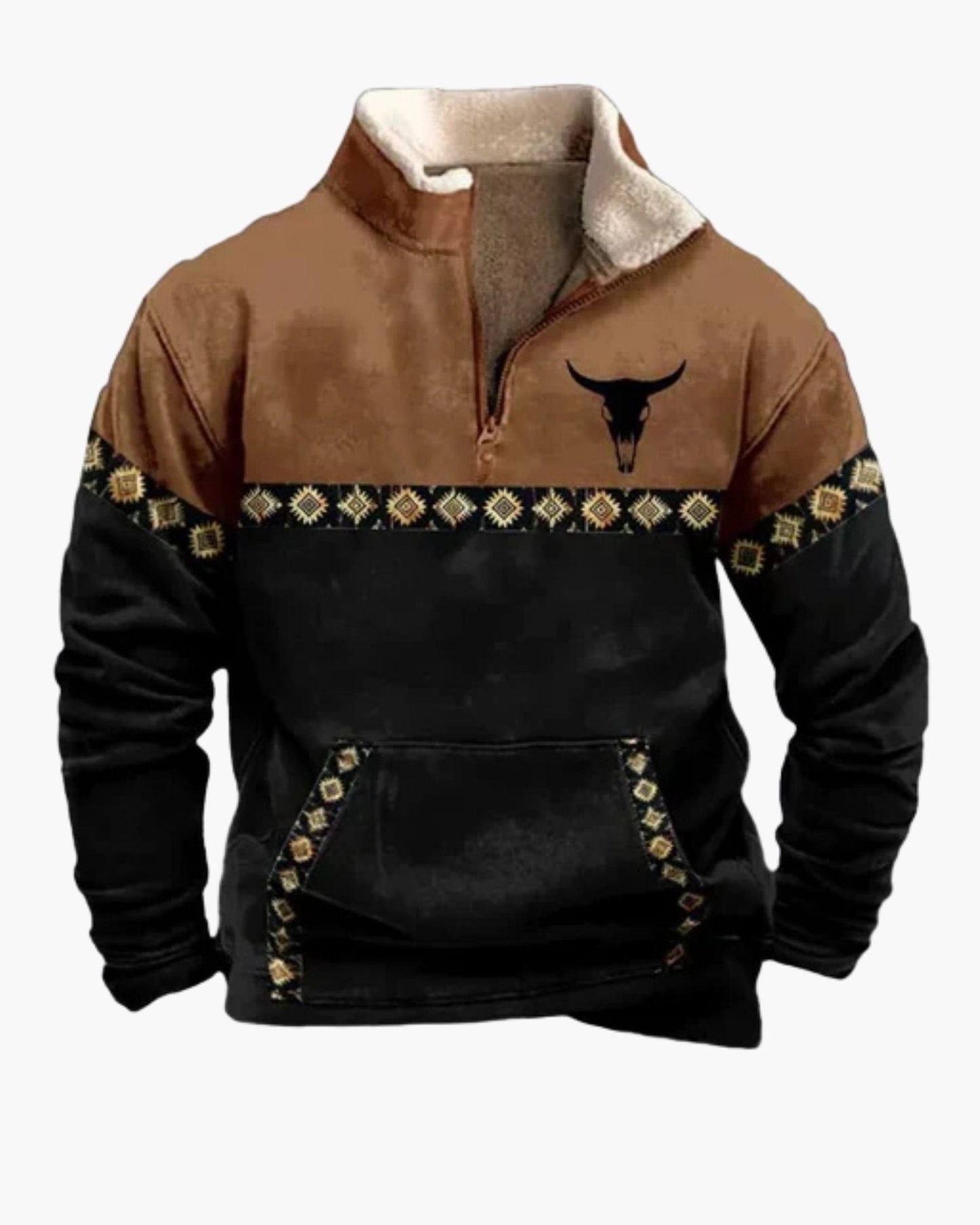 Nordic Forge | Sweat à capuche en polaire à demi-zippé