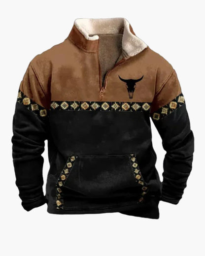 Nordic Forge | Sweat à capuche en polaire à demi-zippé