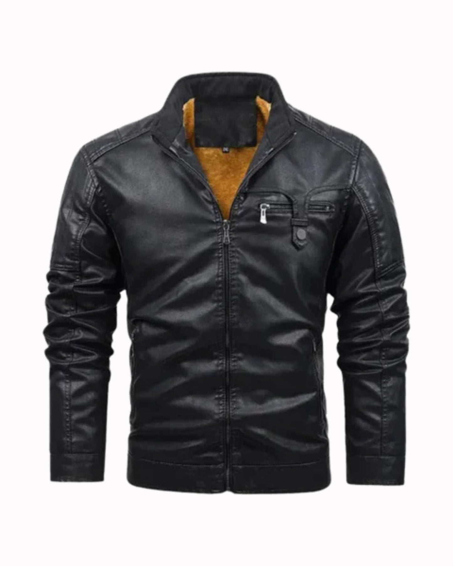 Retro Fleece-Lined Leather Jacket