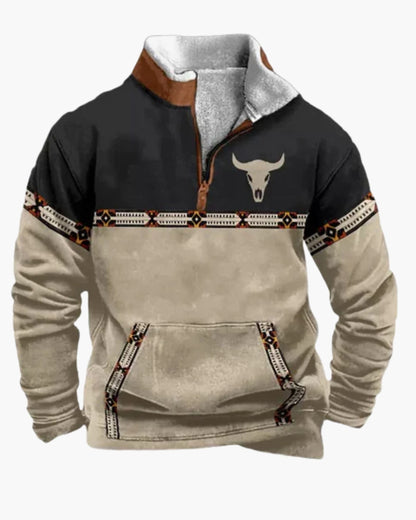 Nordic Forge | Sweat à capuche en polaire à demi-zippé