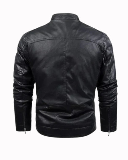 Retro Fleece-Lined Leather Jacket