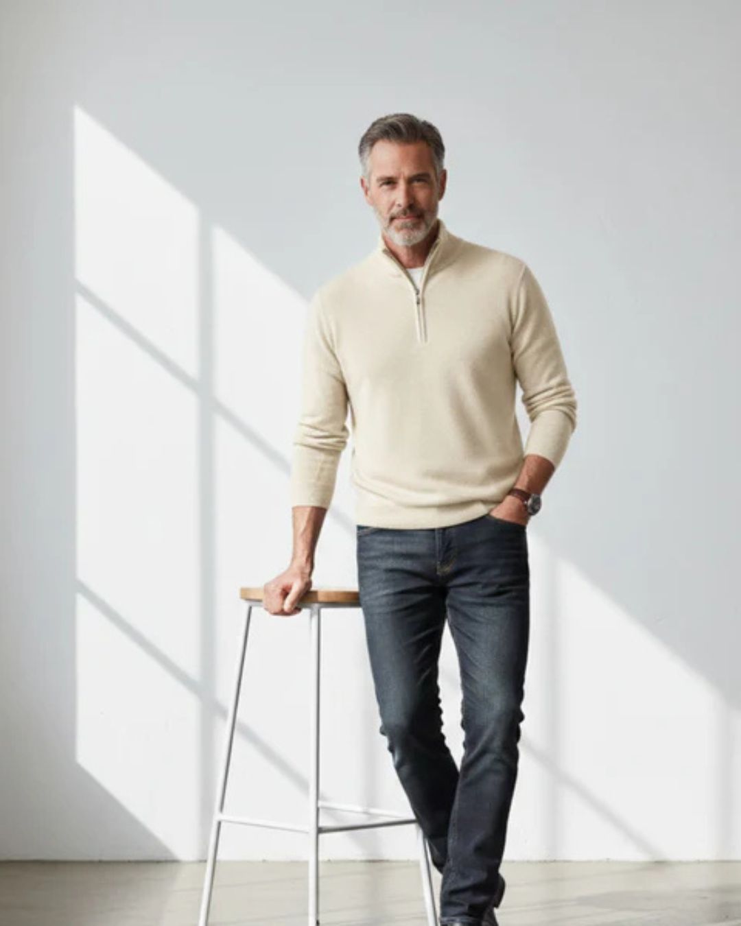 Pull en Cachemire Portofino à Zip Demi