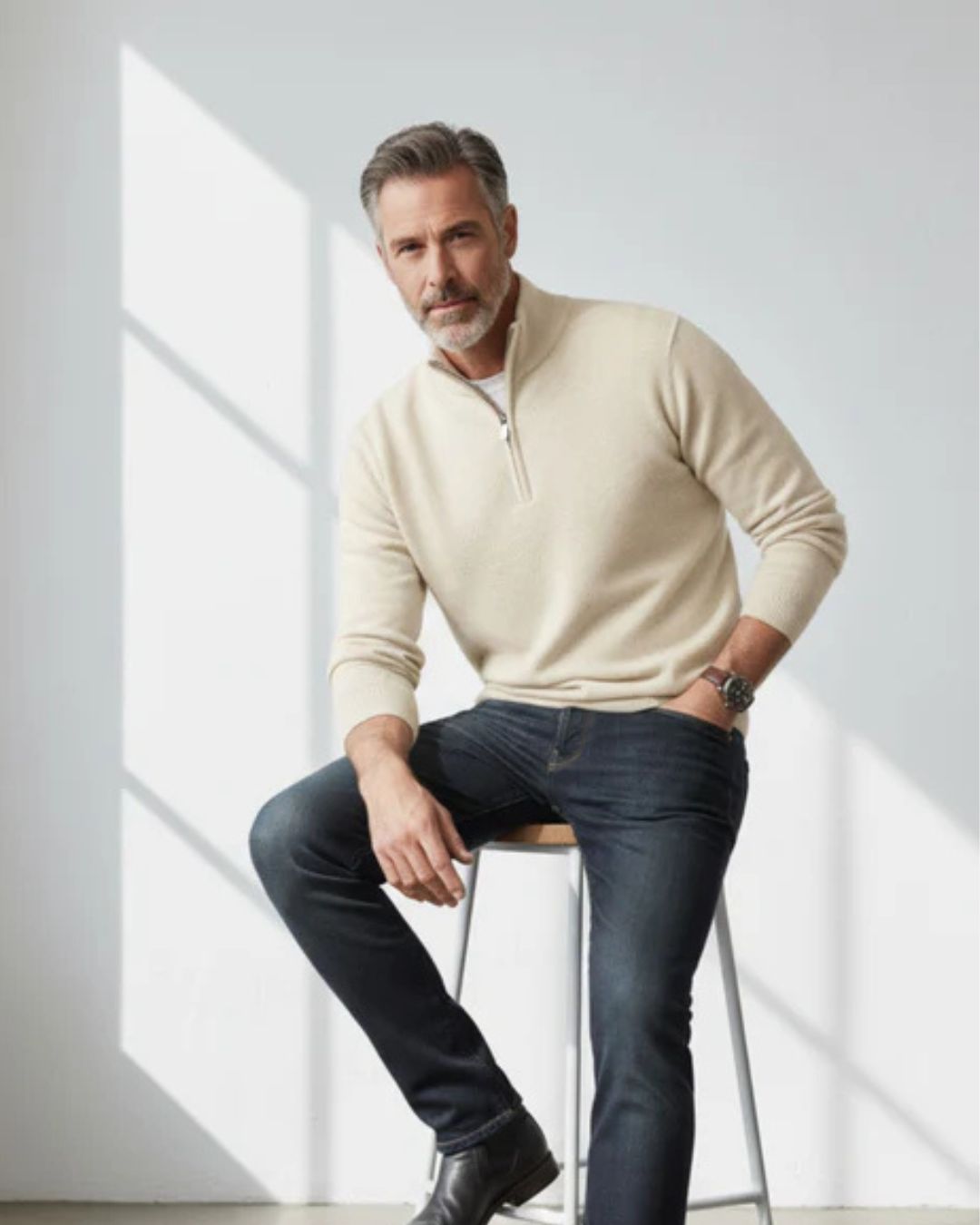 Pull en Cachemire Portofino à Zip Demi