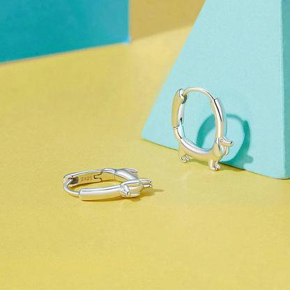 Boucles d'oreilles créoles avec teckel