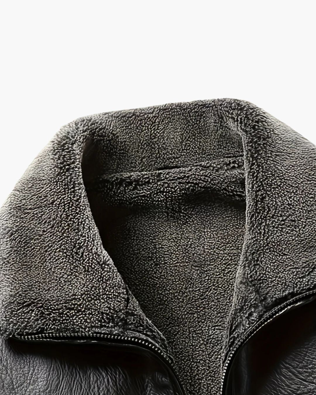 Veste en Cuir Élégante Doublée en Fleece