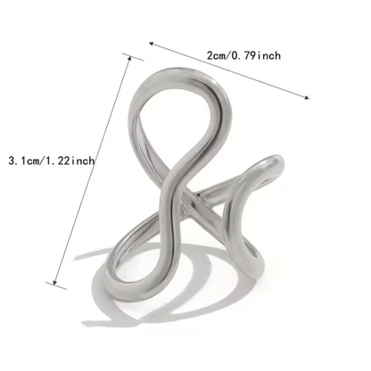 Bague vague dorée de luxe