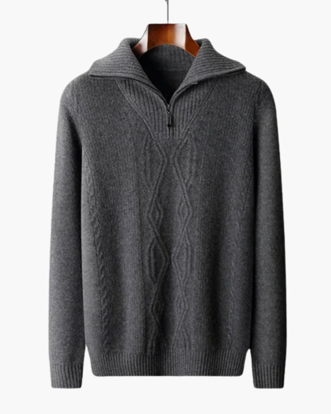 Pull zippé en laine mérinos Taranto