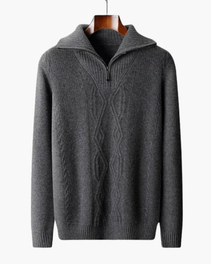 Pull zippé en laine mérinos Taranto