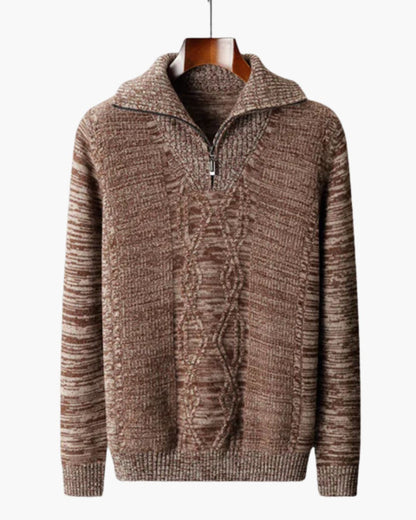 Pull zippé en laine mérinos Taranto