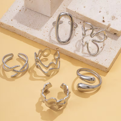 Luxe Geometric Ring Set