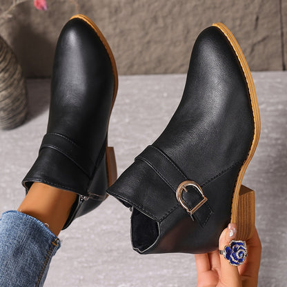 Amélina | Comfortable Buckle Ankle Boots for Sensitive Feet