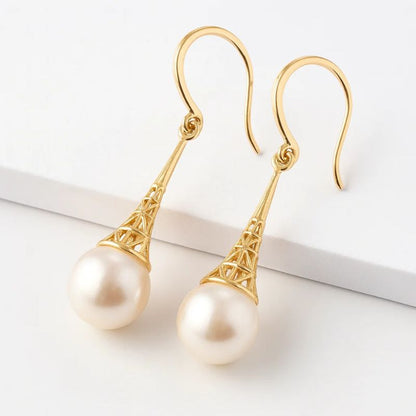 Pauline | Boucles d’oreilles pendantes nacrées