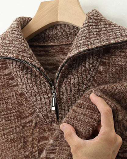 Pull zippé en laine mérinos Taranto