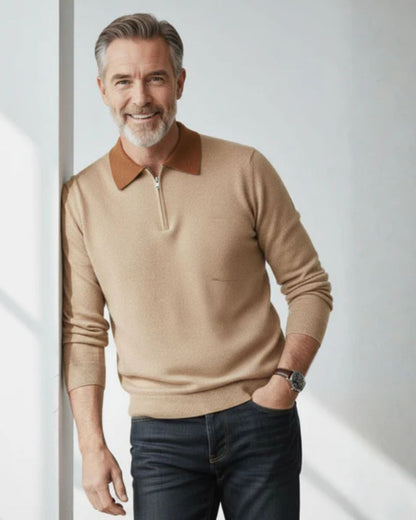 Polo zippé en cachemire Castelle