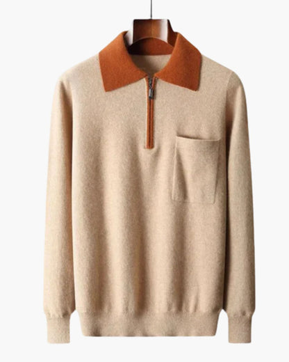 Polo zippé en cachemire Castelle