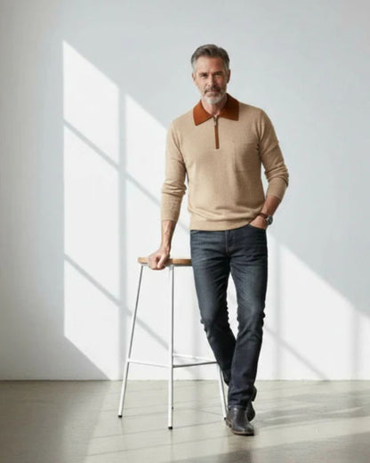 Polo zippé en cachemire Castelle